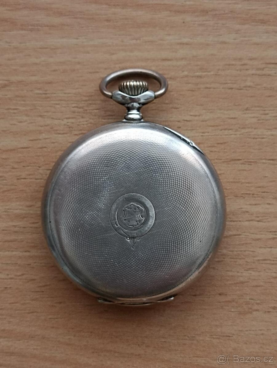 Starožitné stříbrné švýcarské kapesní hodinky "HUGA" - 2