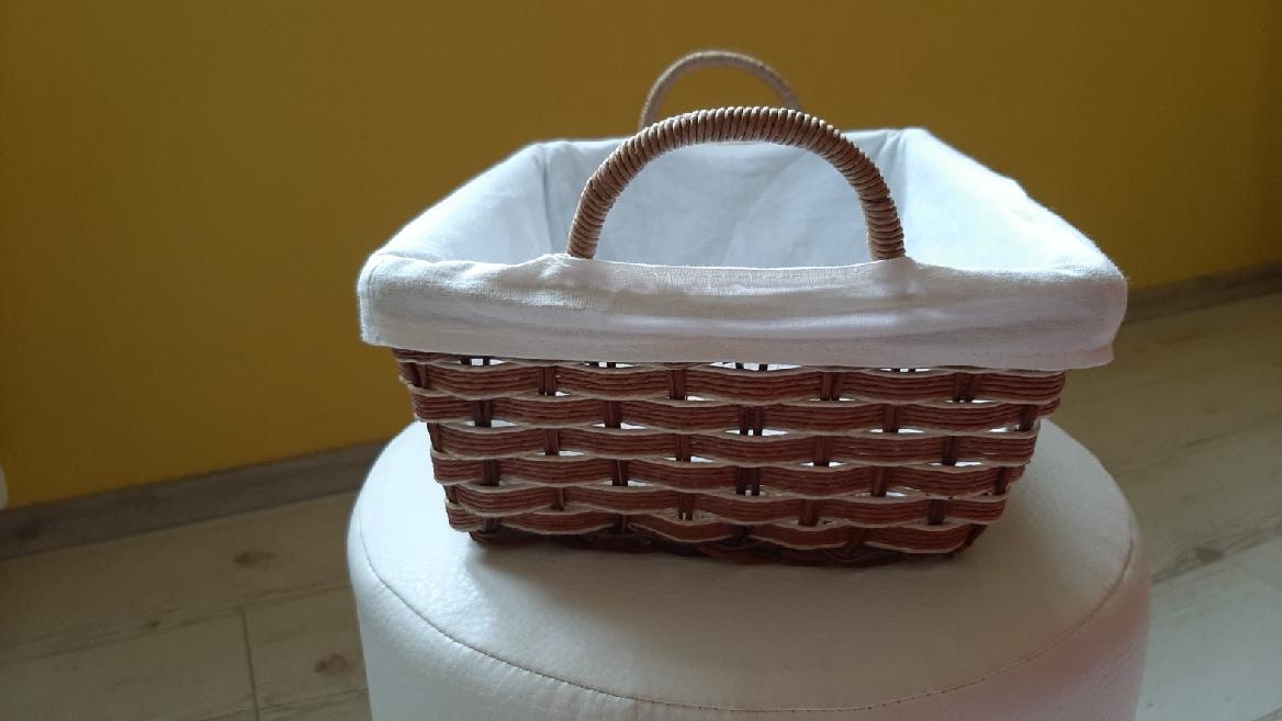 Proutěné košíky s látkou 5 ks- dekorační - 2