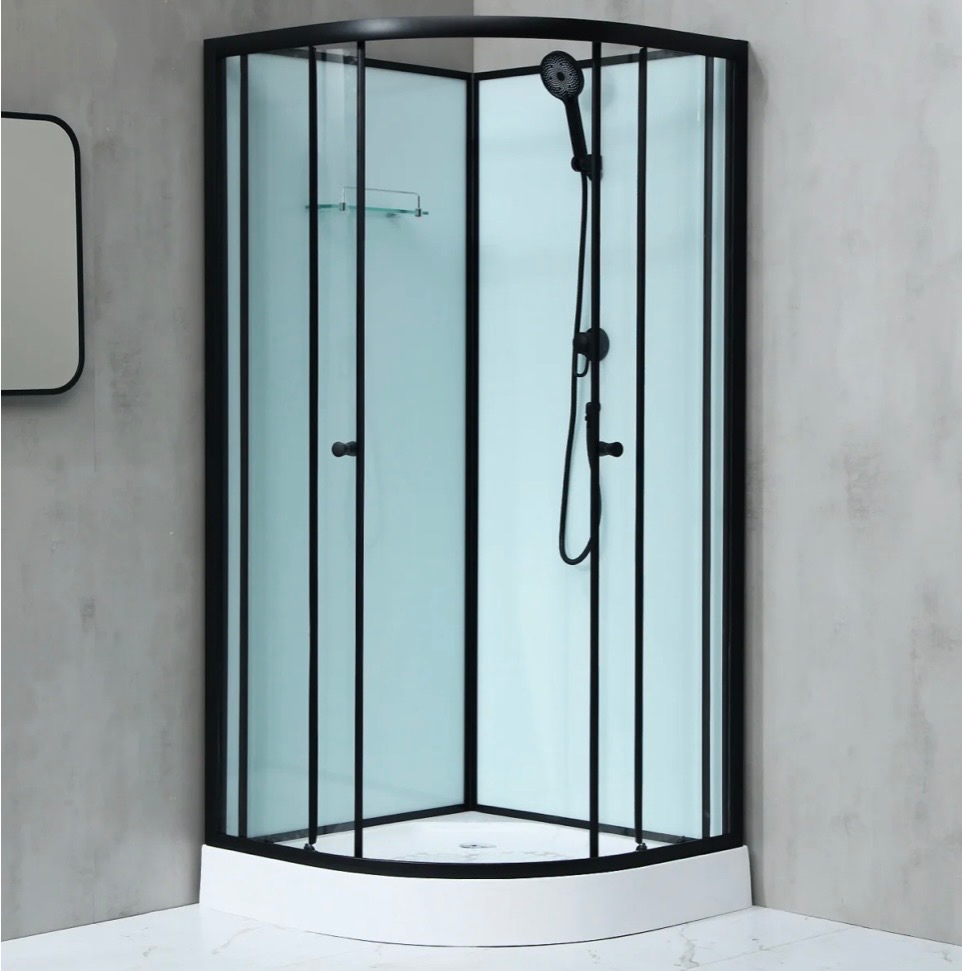 Notre 80 černý sprchový box čtvrtkruhový 80cm x 80cm - 2