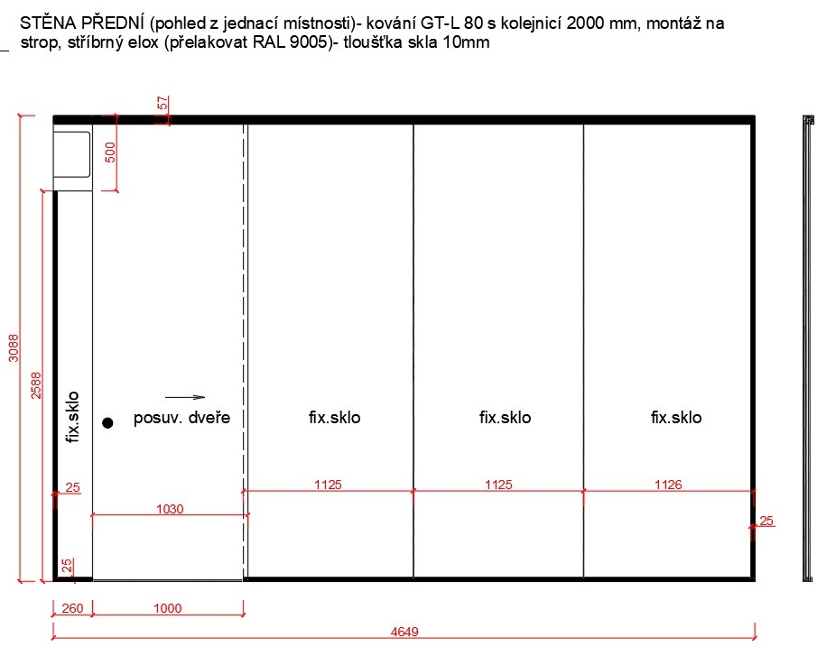 PRODÁM DVĚ CELOPROSKLENÉ PŘÍČKY - 2