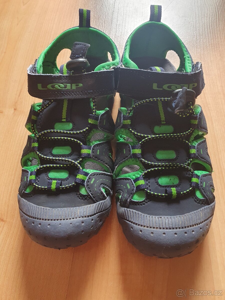 šedo-zelené sandály boty loap 33 - 2