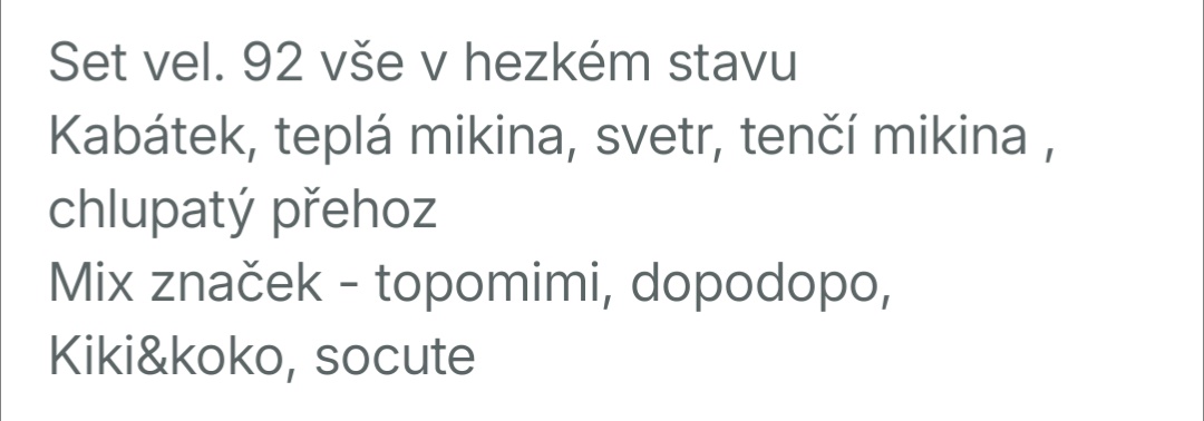 Dívčí set vel. 92 mikiny , kabát .. - 2
