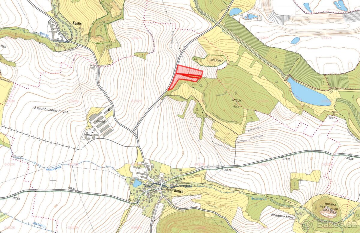 Zemědělská půda, prodej, Razice, Hrobčice, Teplice - 2