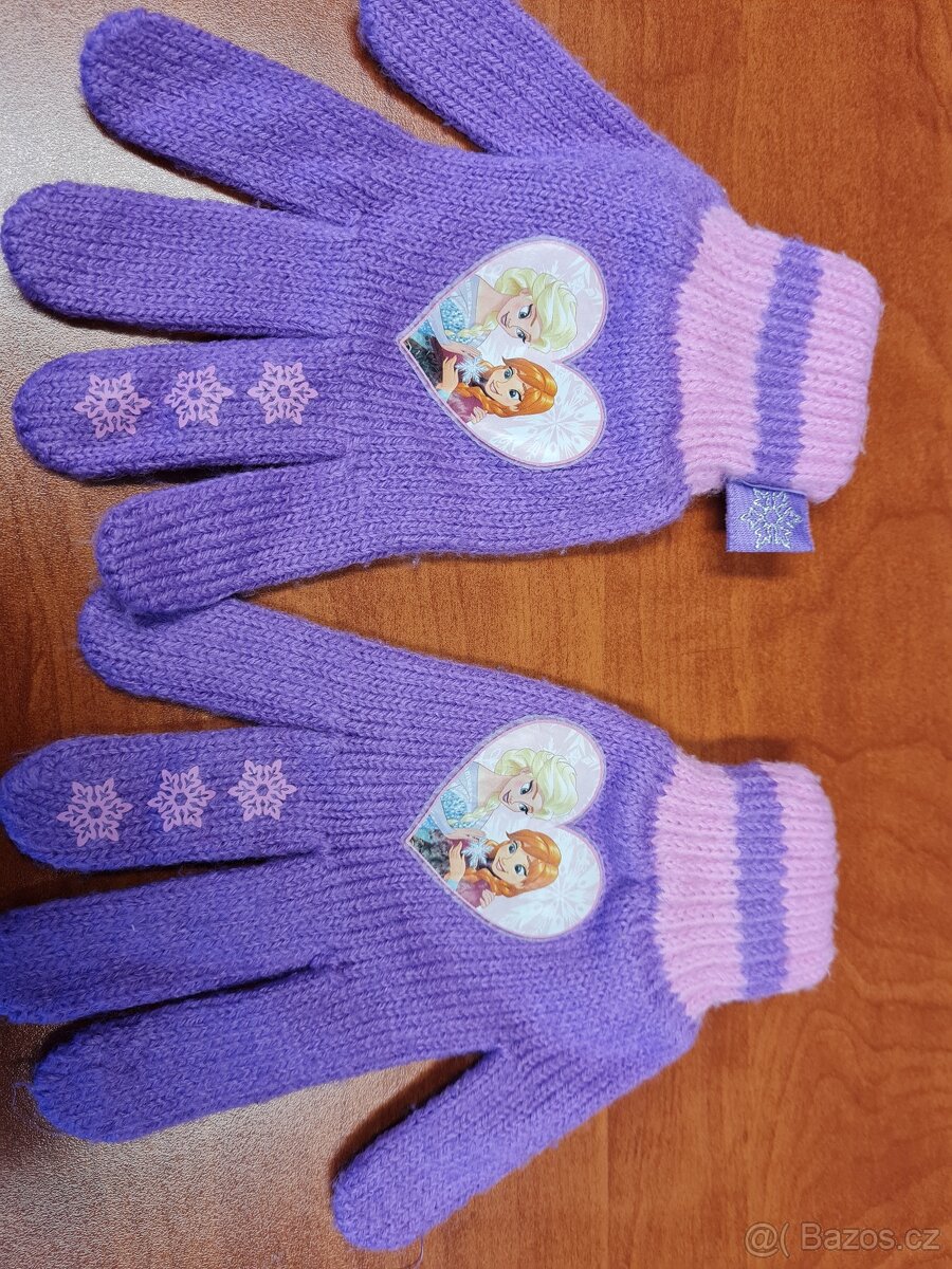 Dívčí čepice a rukavice Anna a Elsa - 2