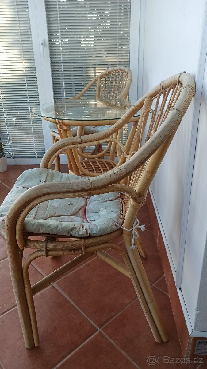 Ratanový stůl a 2 křesla - 2