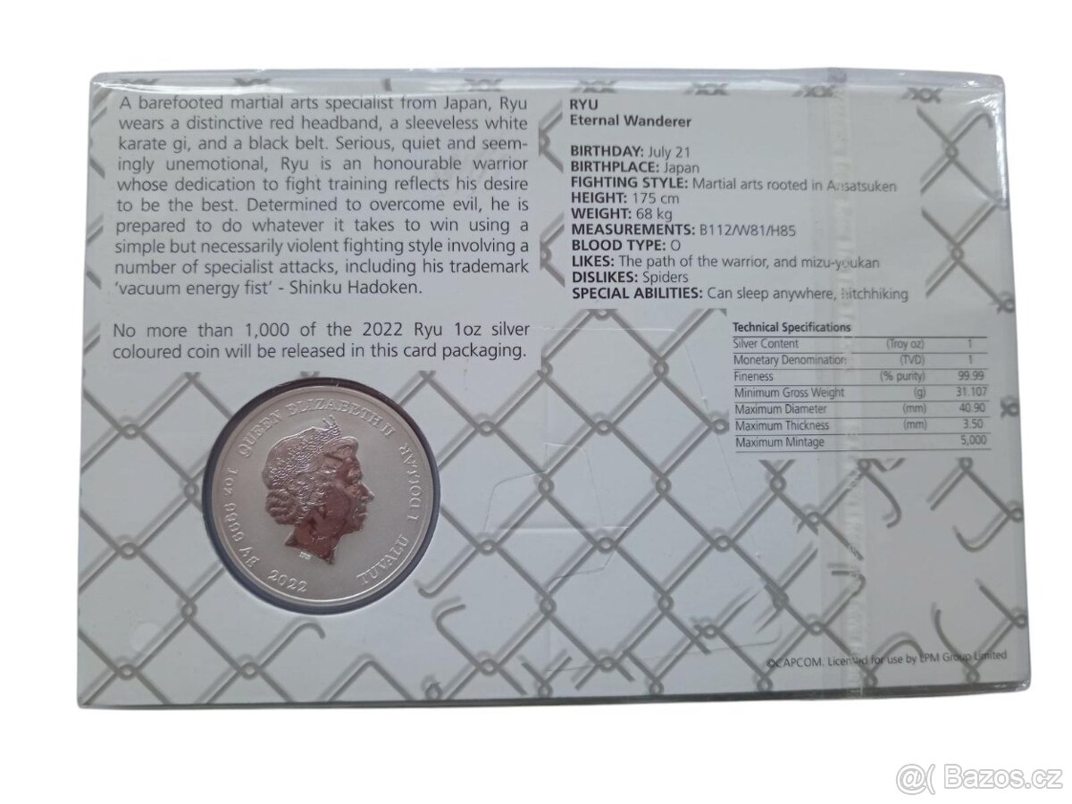 Stříbrná mince 1 OZ Street Fighter 2022 - 2