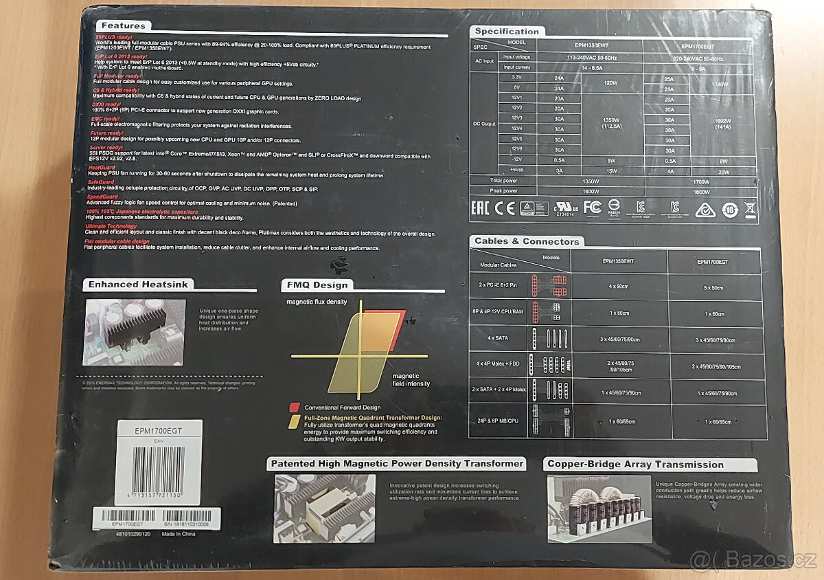 Zdroj ENERMAX Platimax 1700W 80+ Platinum NOVÝ - 2