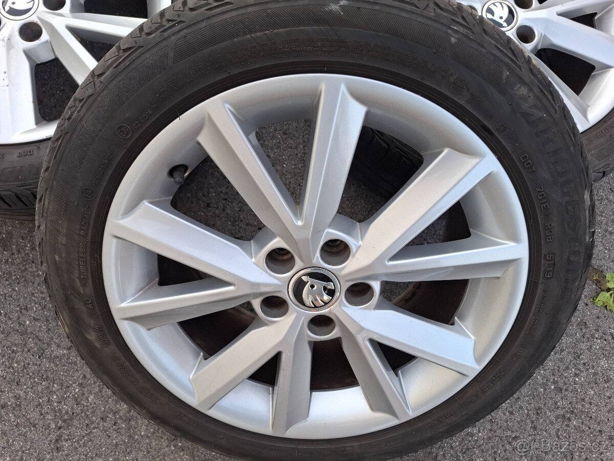 Alu kola 16" Skoda Antia 5x100 s pneu 215/45R16 - 2