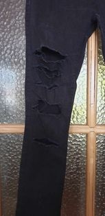 Dámské děravé džíny L - 2