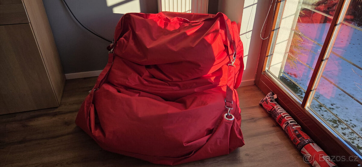 Sedací pytel červený 185/135 cm - 2