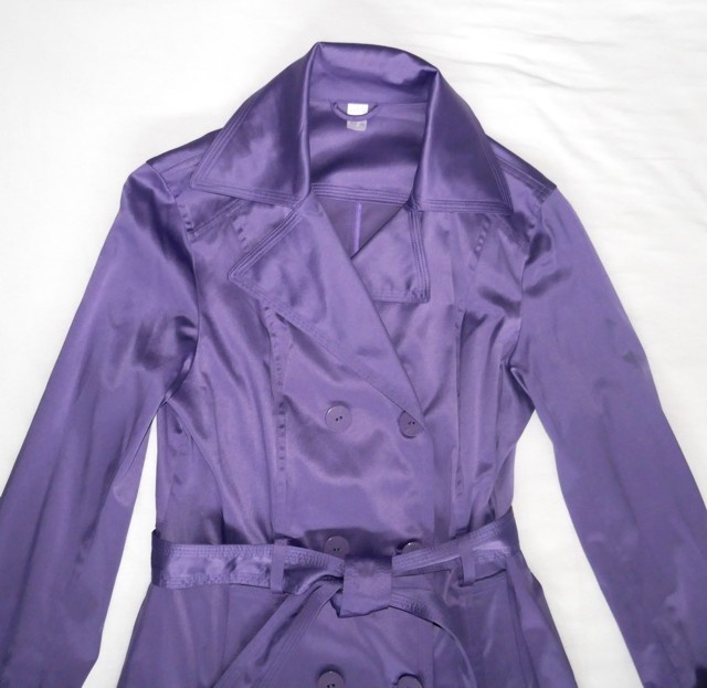 Fialový jarní kabát/trenčkot, vel. 38 - 2