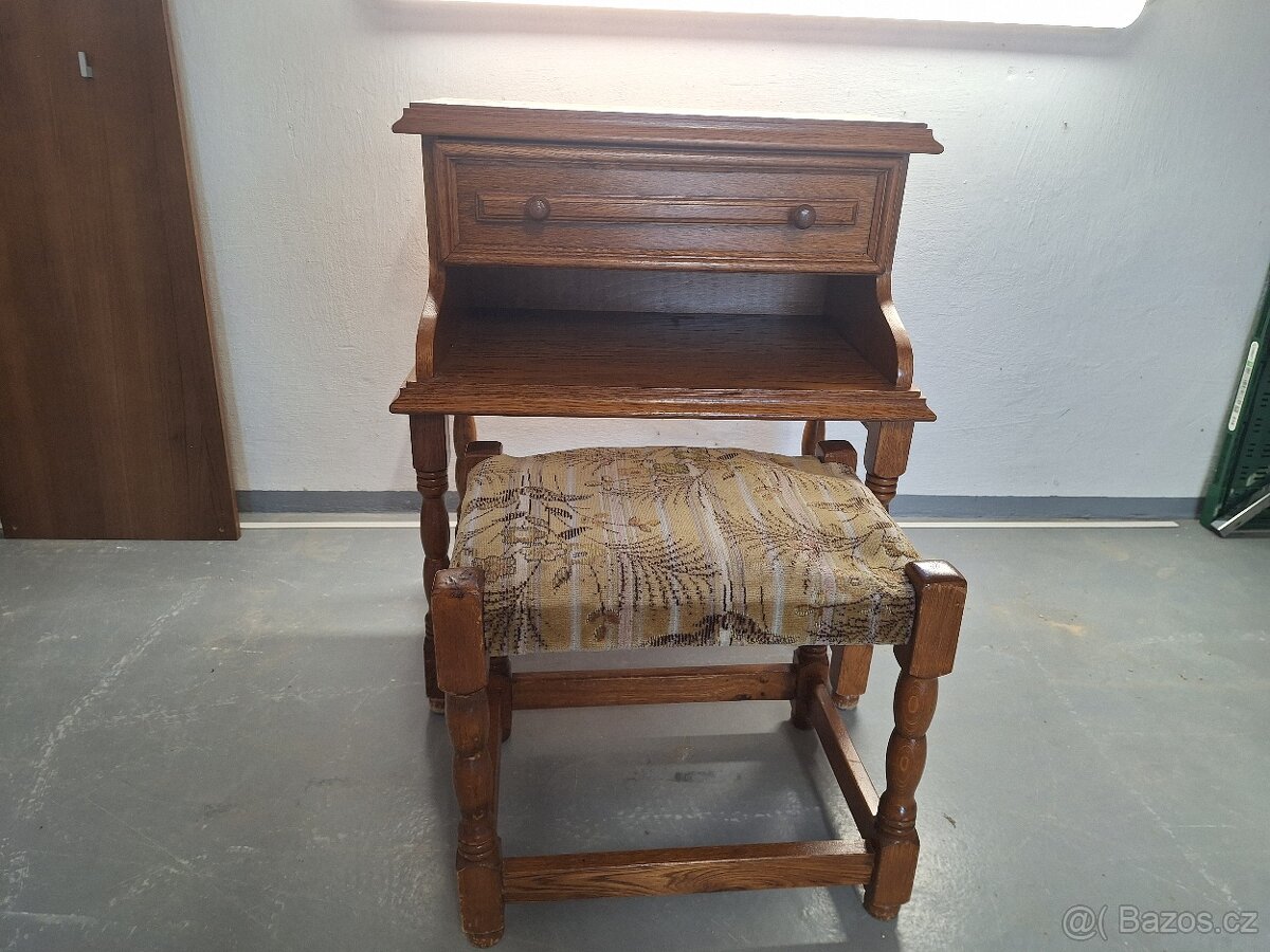 Stolek a taburet masiv - 2