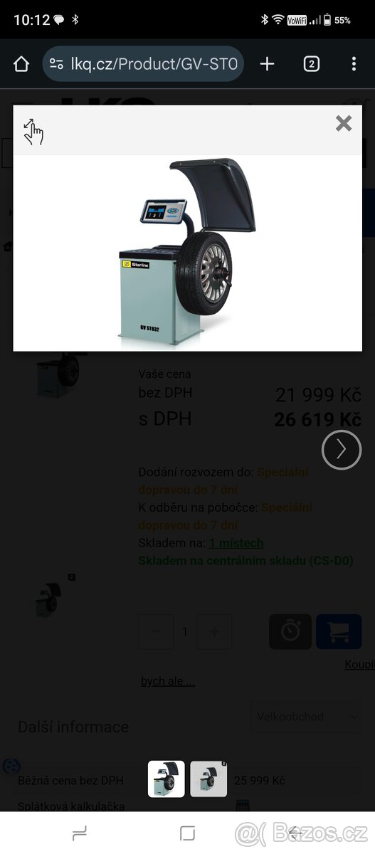 Poloautomatická vyvažovačka pneu - 2