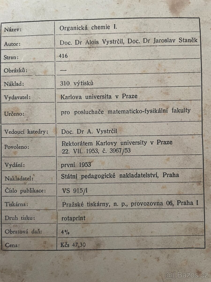 Organická chemie I. - Alois Vystrčil, Jaroslav Staněk - 2