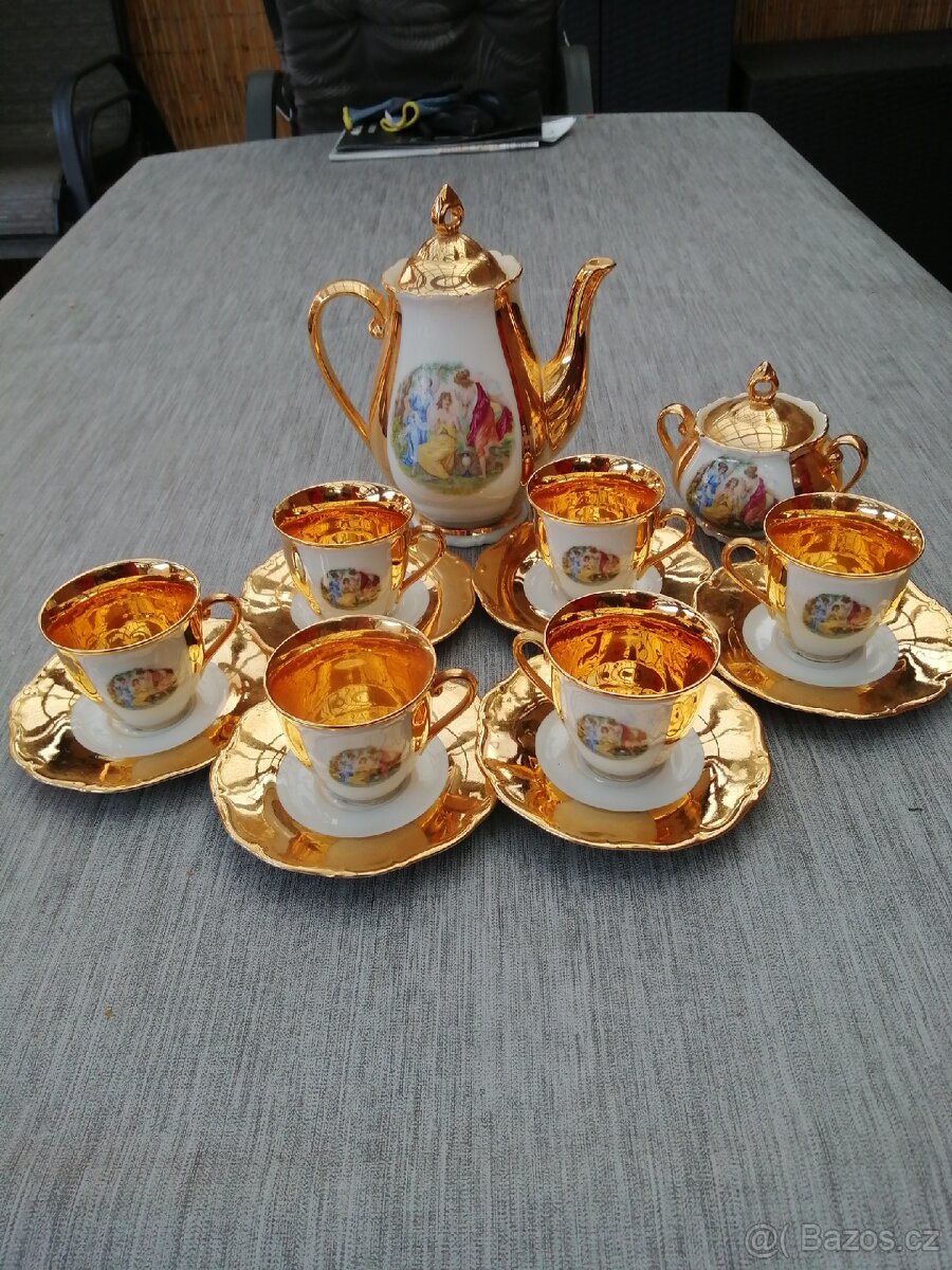 Porcelánová zlacená sada Tři Grácie, Český porcelán - 2