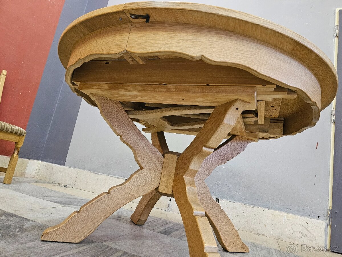 ...Zamluveno...Celodřevený Stůl Dub 6 x židle - 2