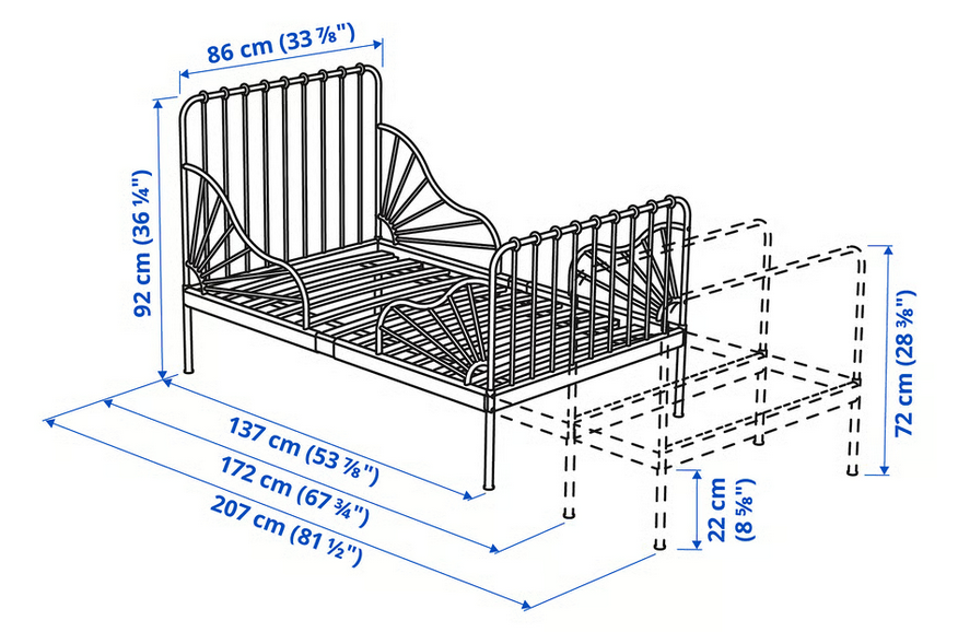 Rostoucí postel MINNEN (Ikea) žlutá - 2