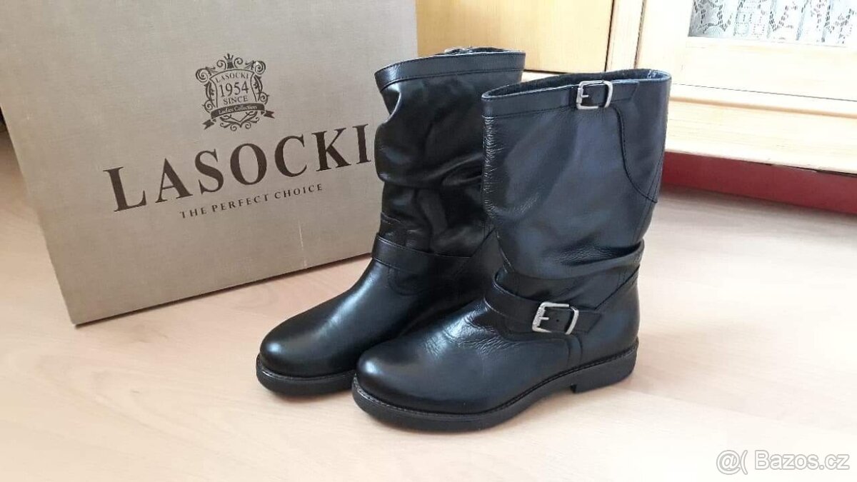 LASOCKI kozacky cerne, vel.37 - 2