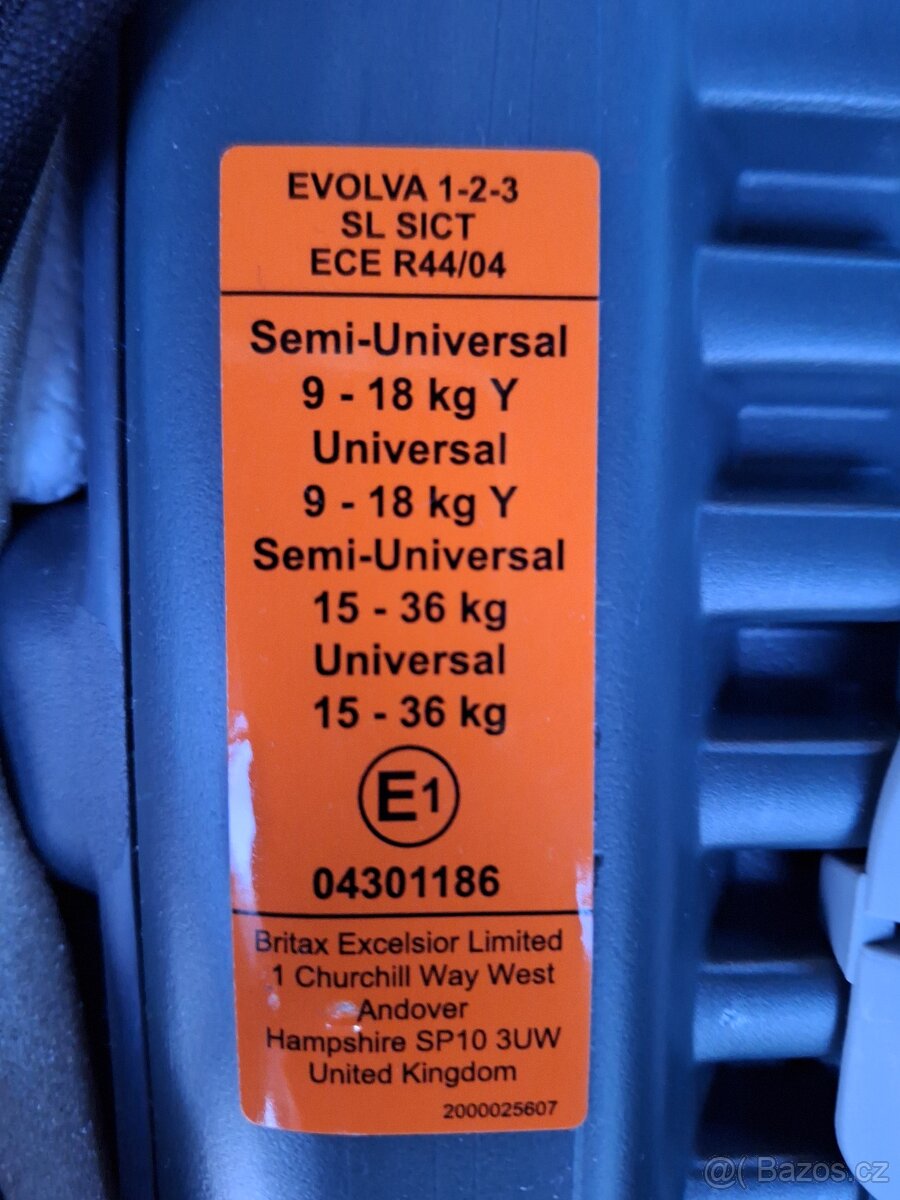 BRITAX RÖMER EVOLVA 123 SL SICT - 9-36kg - 2