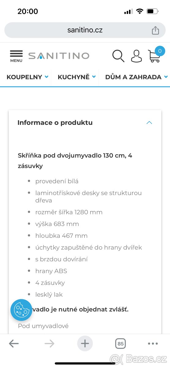 Skříňka pod dvojumyvadlo - 2