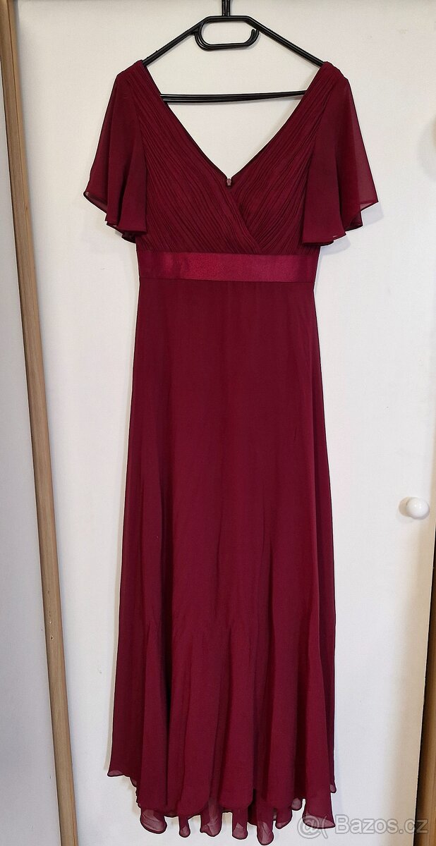 Vínové společenské šaty vel. 40 - 2