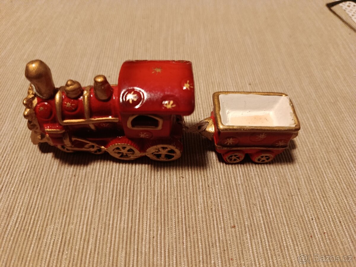 Keramický vláček svícen - 2