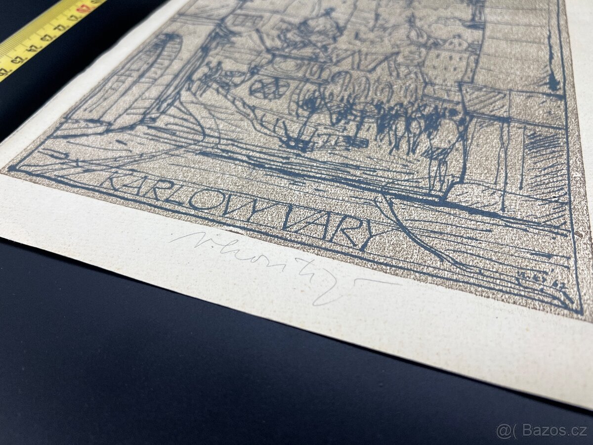 Vladimír Koutský – Karlovy Vary, signovaná grafika - 2