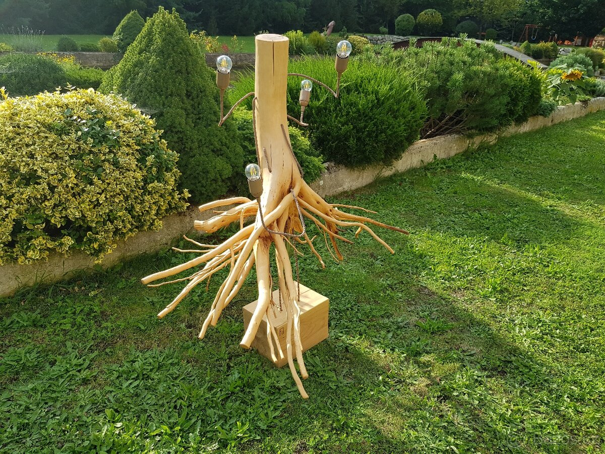 Dřevěná lampa - kořen - 2