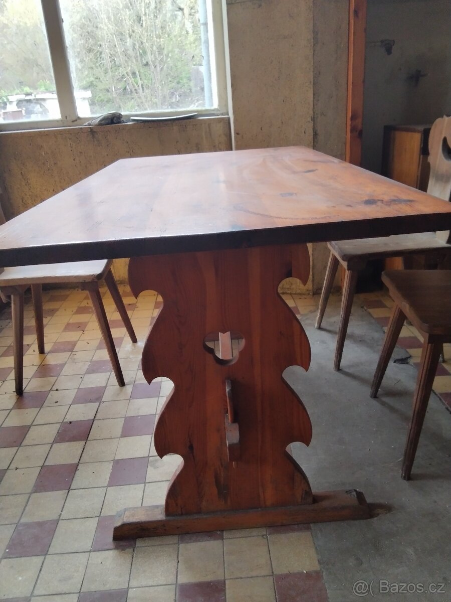 Stůl masiv židle - 2