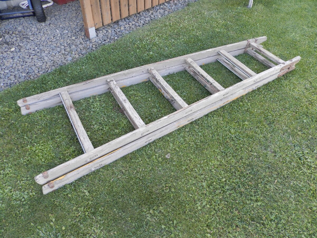 dřevěný žebřík 2x6 příček - 2