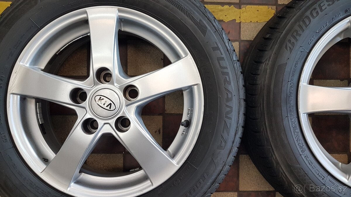 alu kola 15 KIA 5x114,3 6x15 et40 + 185/65/15 4ks 6-7mm - 2