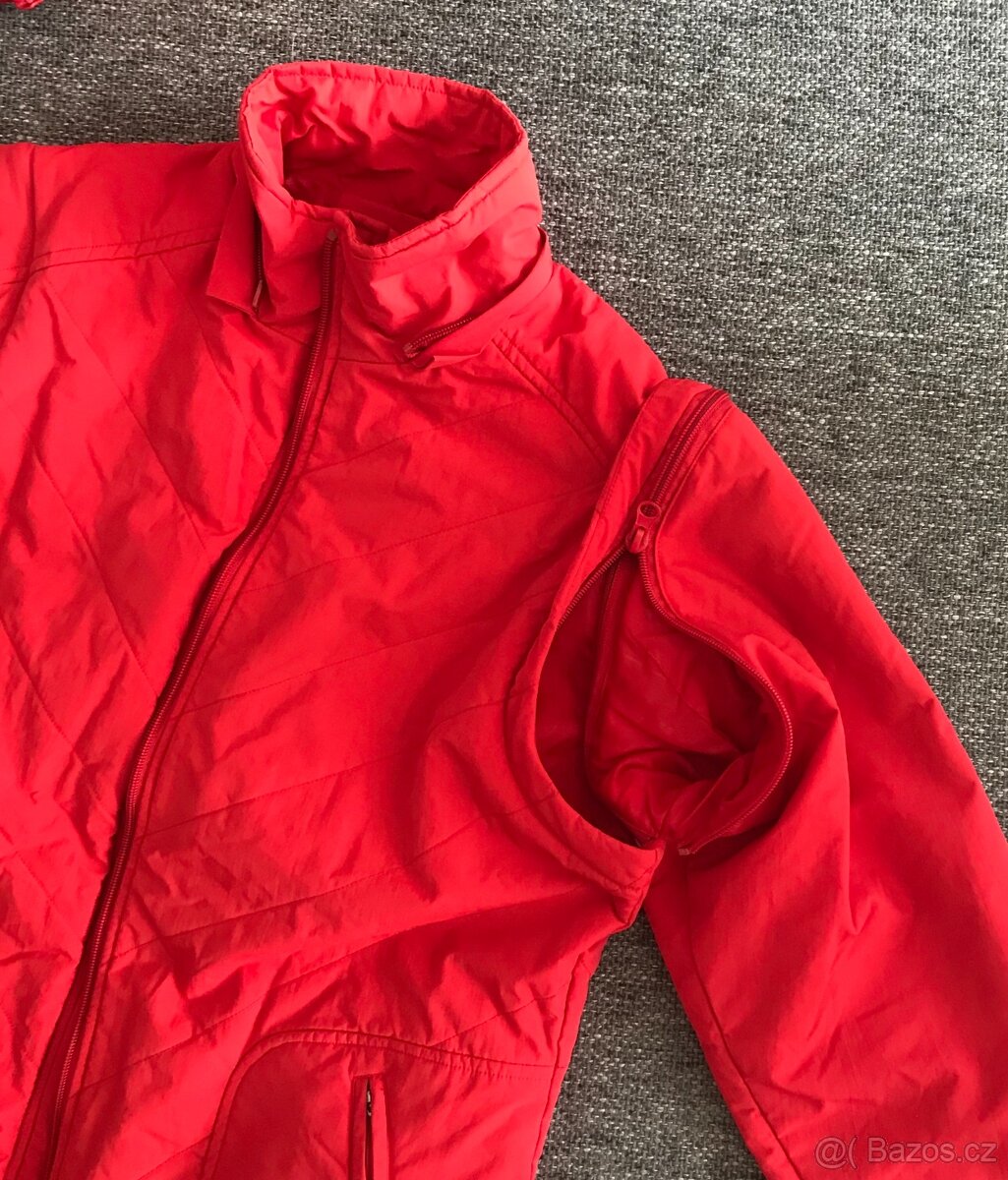 Dámská červená vánoční prošívaná bunda s kapucí vel. S/3 - 2