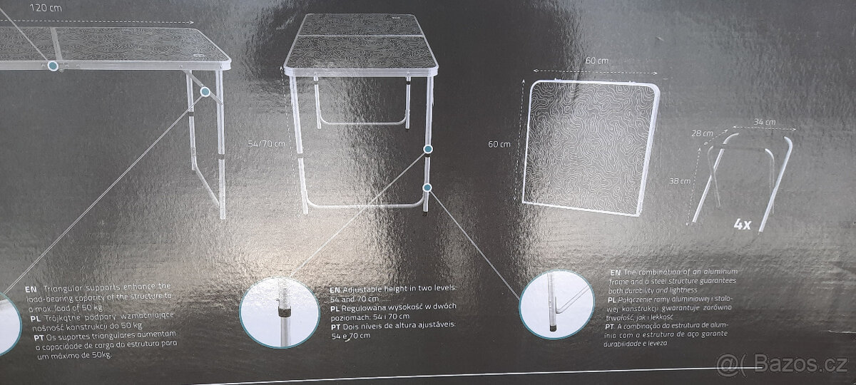 Nový kempingový set - stůl + 4 stoličky - 2
