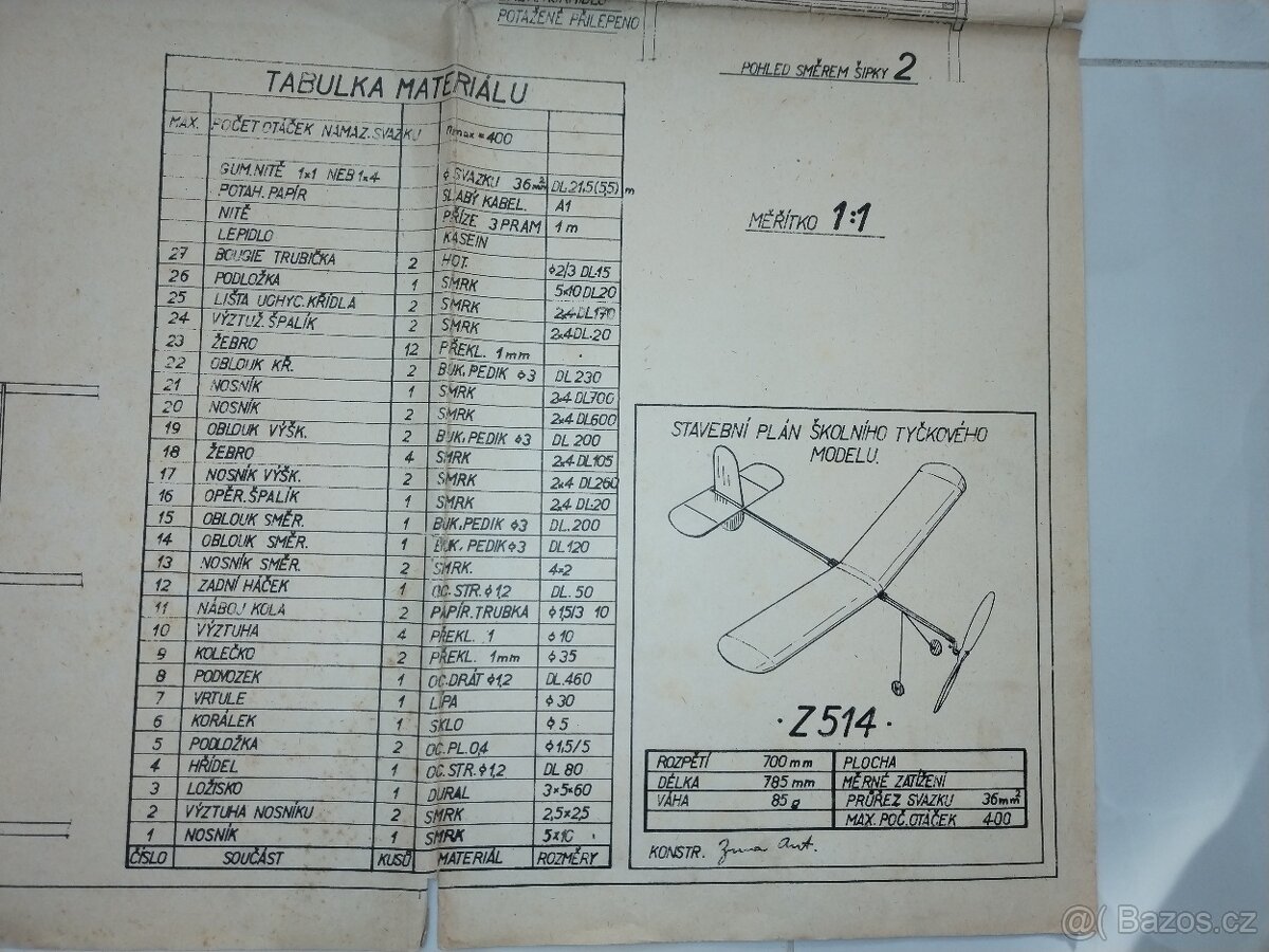 Modelársky plán na Z514 lietadlo - 2