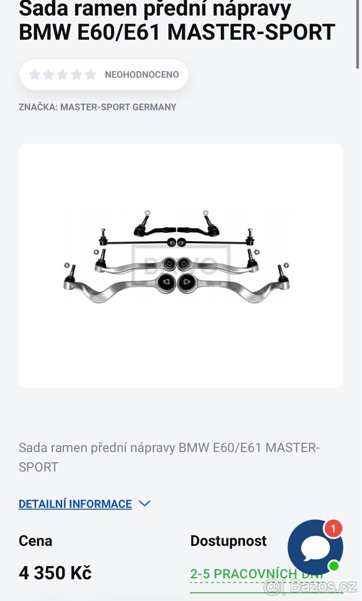 Přední ramena BMW E60 / E61 – NOVÉ – nevhodné pro xDrive - 2