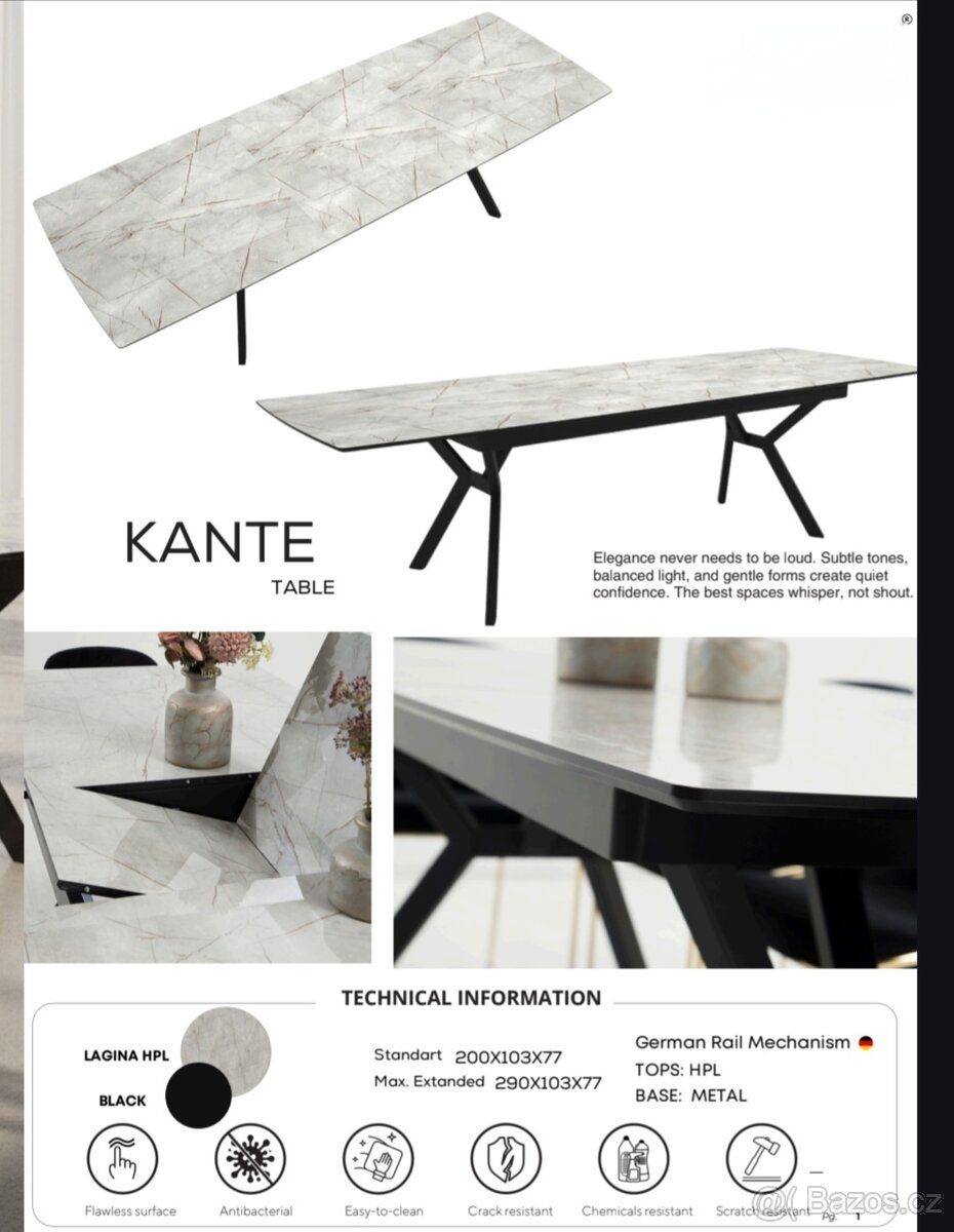 Jidelni stul pro 12 lidi 200/290 cm - 2