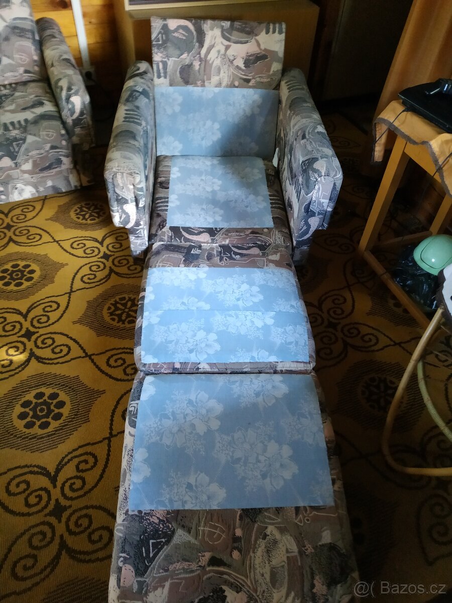 Retro rozkládací kresla 2ks,postele - 2