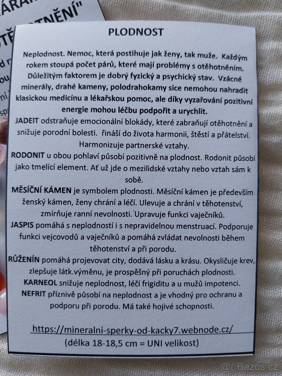 Minerální náramek "Plodnost/Otěhotnění" - 2