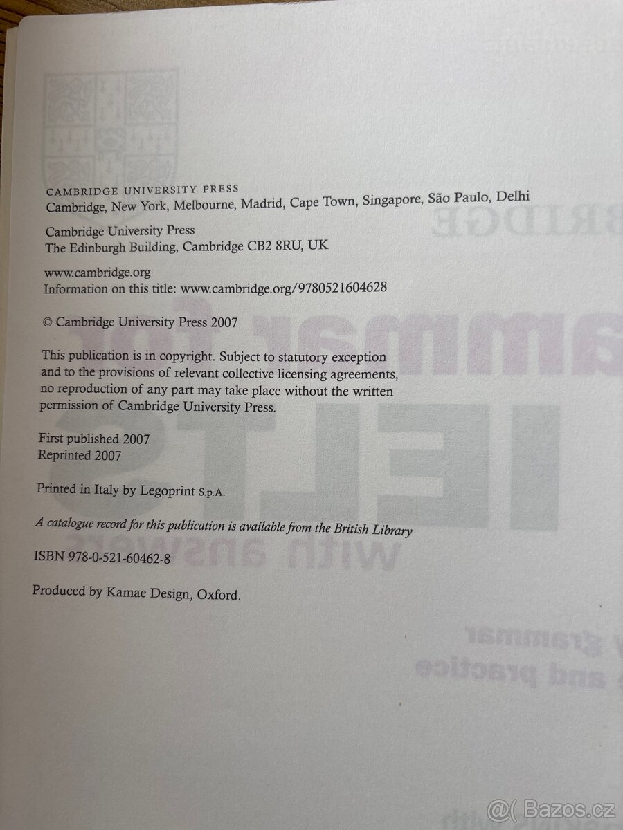 Cambridge Grammar for IELTS with answers - velmi dobrý stav - 2