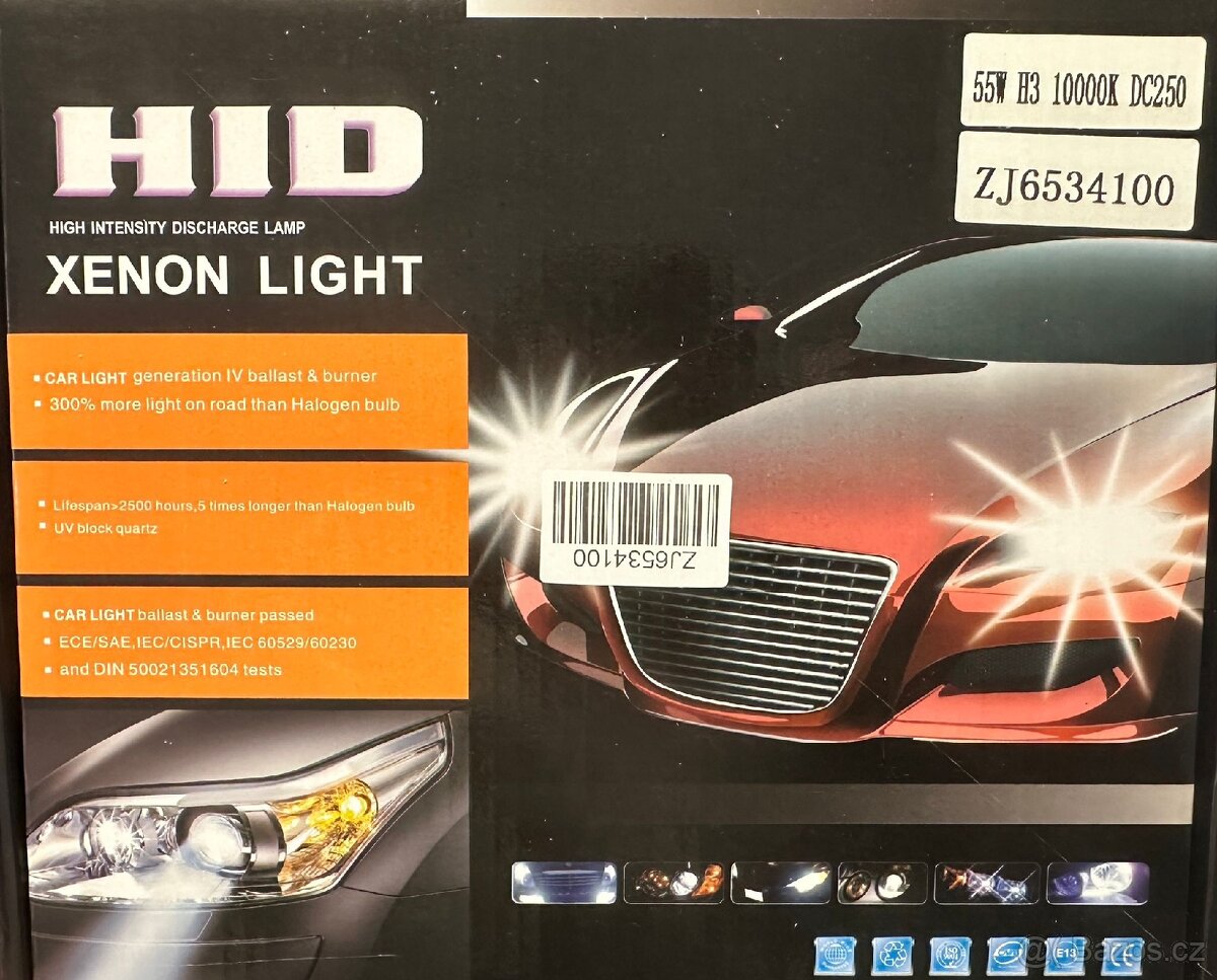 Xenony H3 55W 10000K - sada, provedení slim - 2