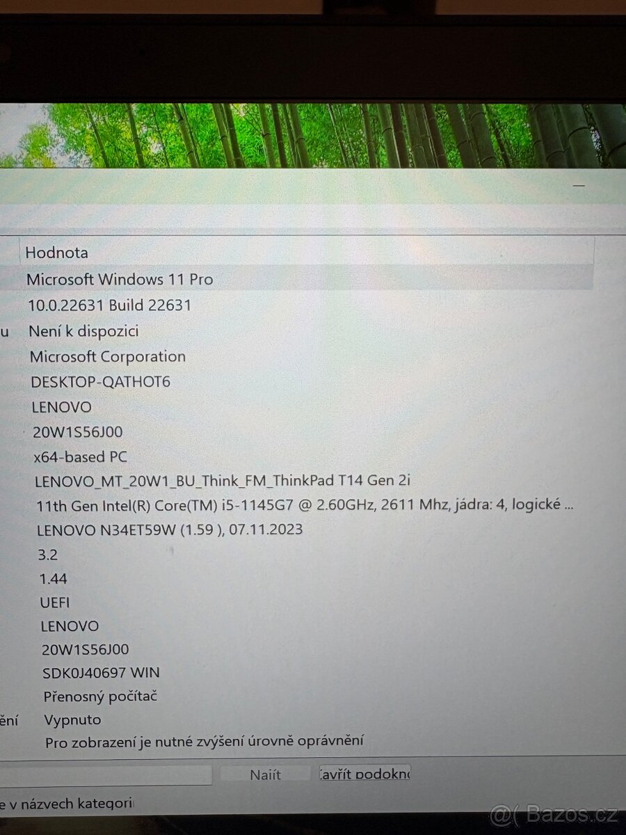 Prodám ThinkPad Lenovo T14 2. generace - 2