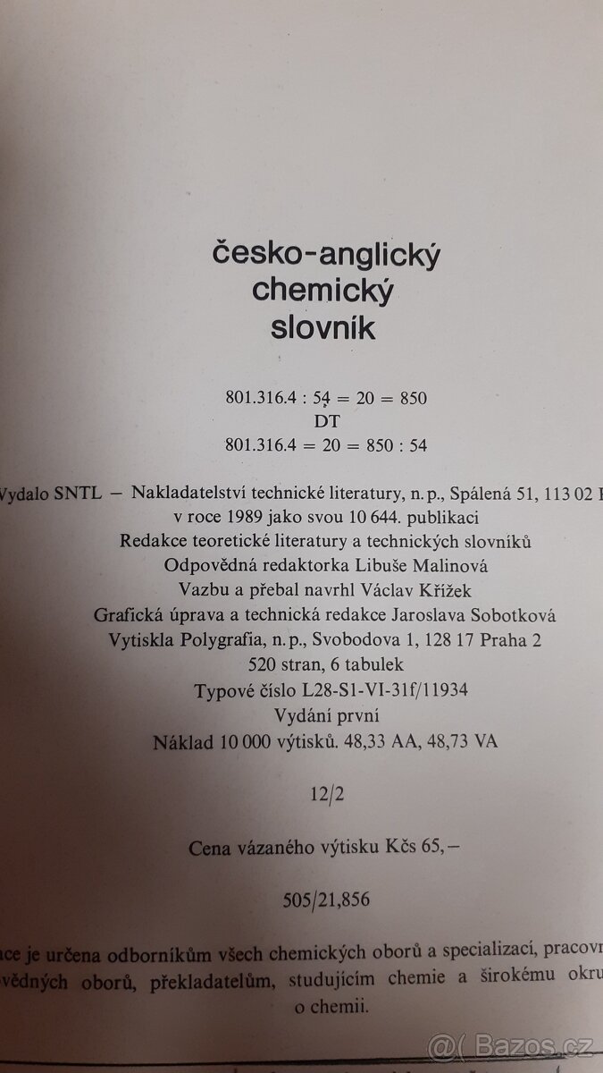 Chemický anglicko-český a česko-anglický slovník - 2
