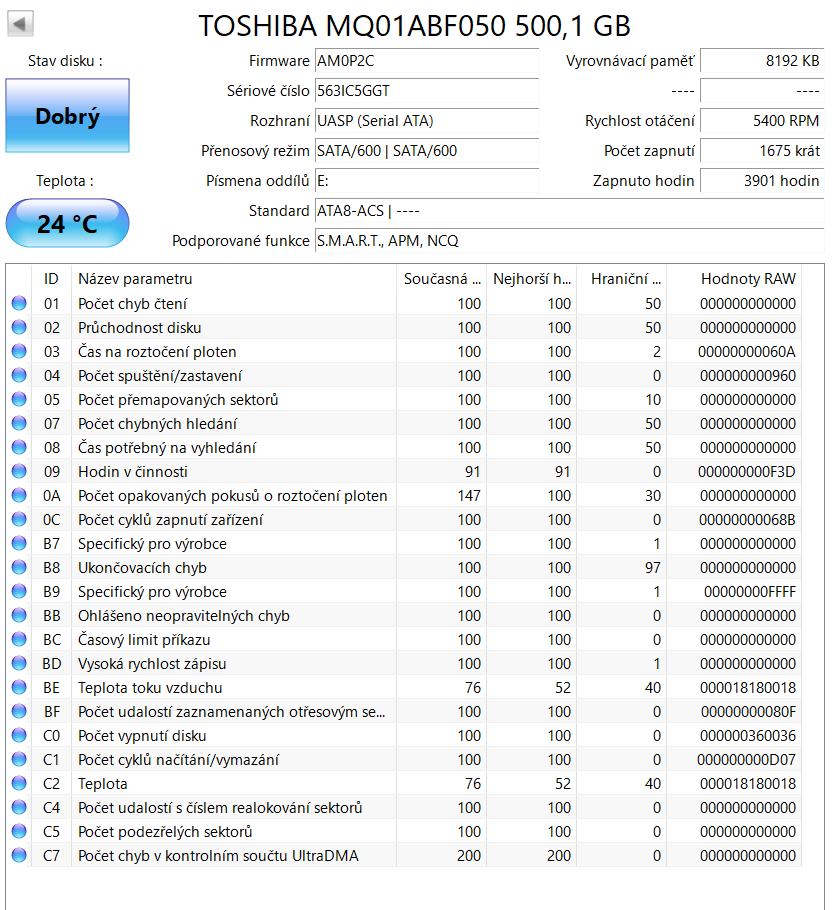500GB 2,5" HDD Toshiba MQ01ABF050 - 2