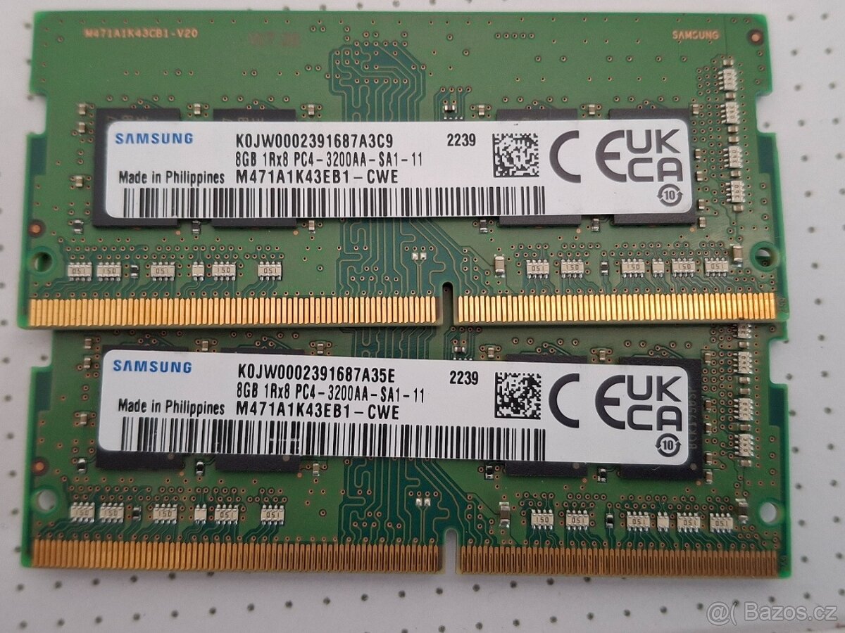 prodám ram DDR4 2x 8gb - 2