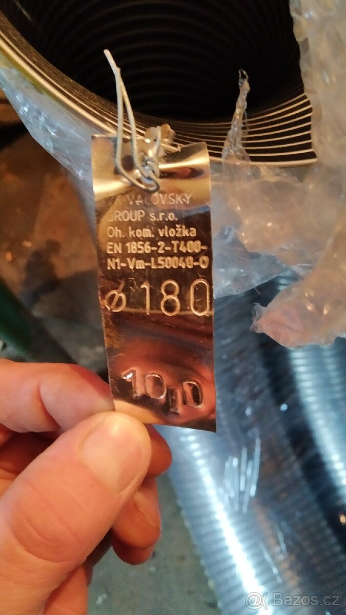 Nerezová, ohebná komínová vložka 180 mm, 10m - 2