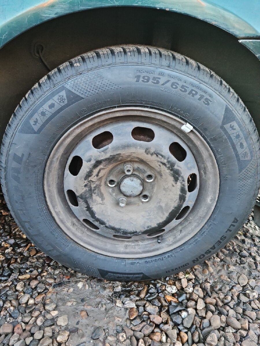 Plechy 5x100 195/65 R15 zimni NOVE gumy - 2