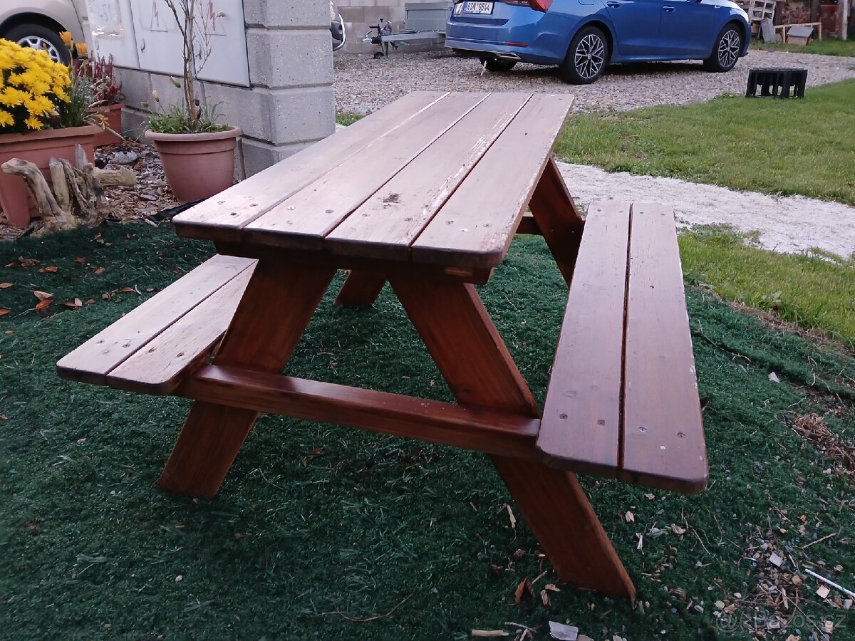 Pivni set stul pro 4 detsky 89x80x50 zahradni stul - 2