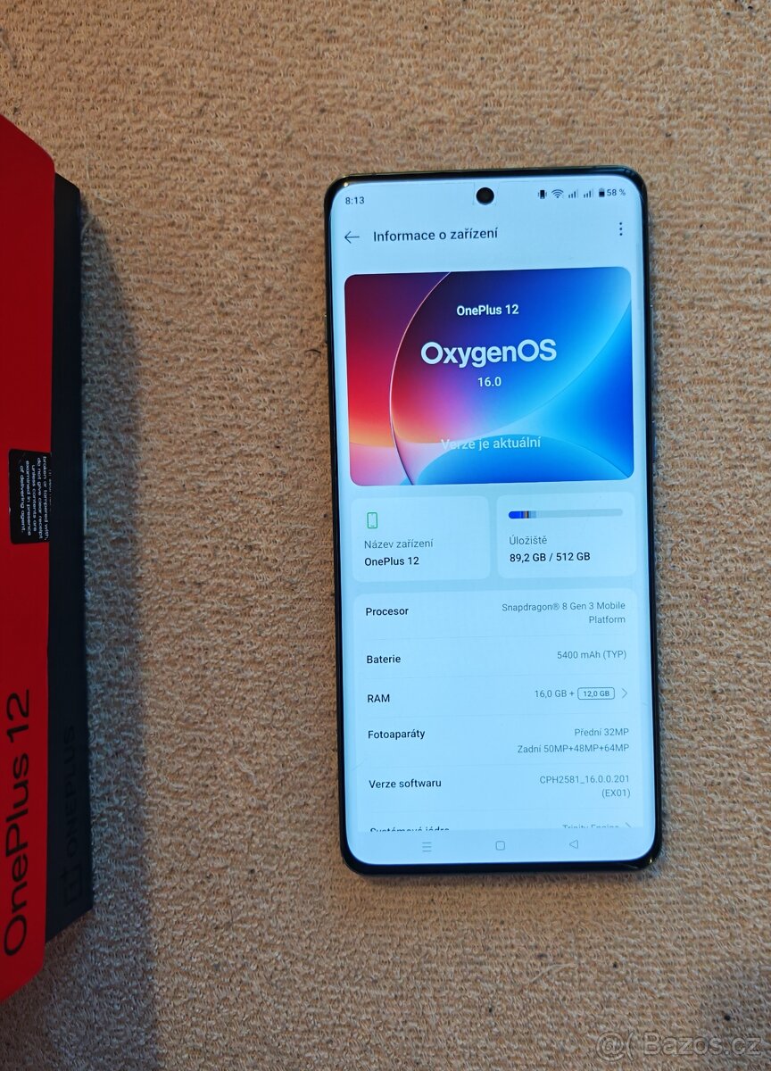 Prodám/vyměním OnePlus 12 16/512gb - 2