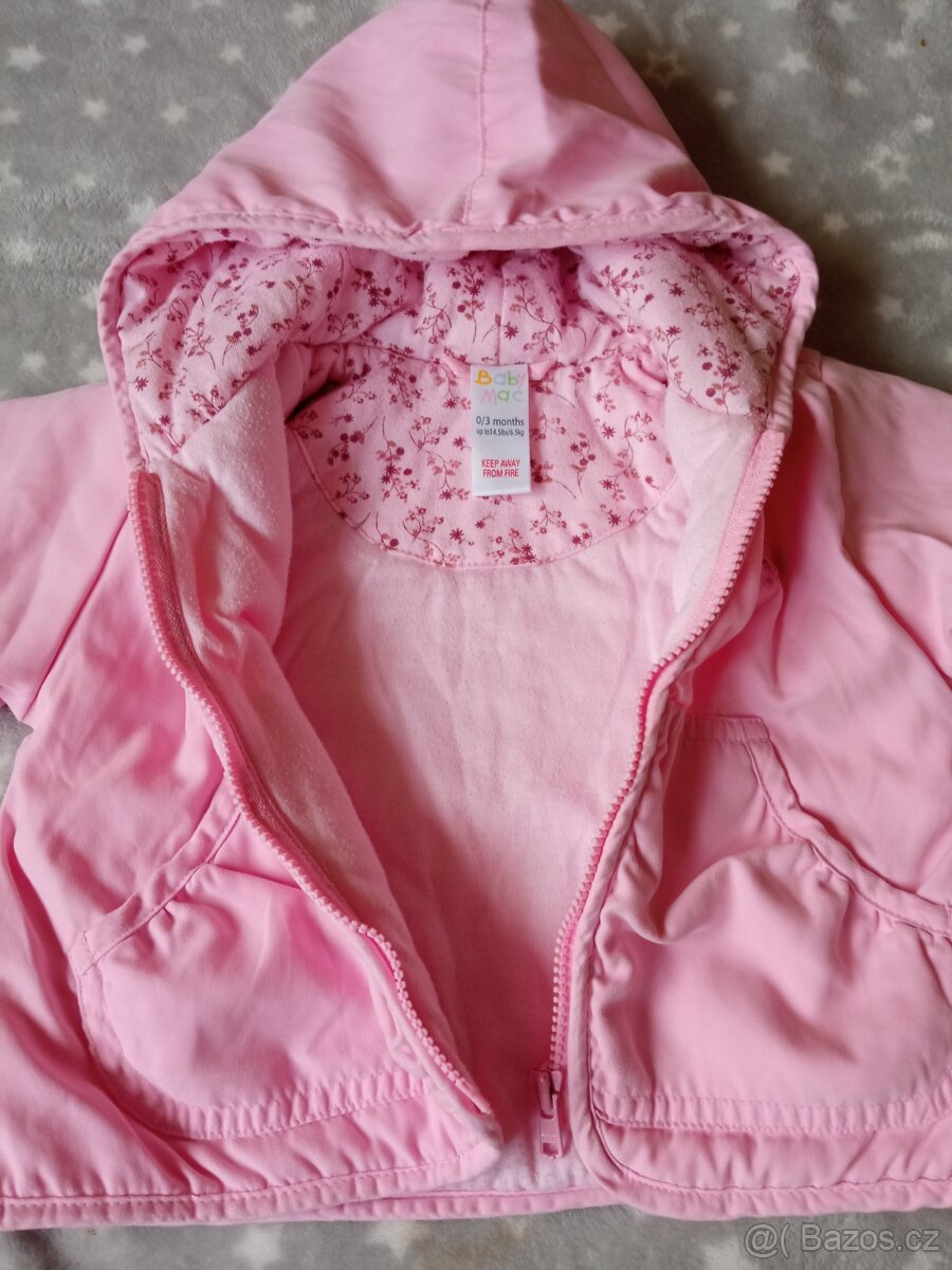 Růžová bunda pro mimi holčičku 0-3 měsíce - 2