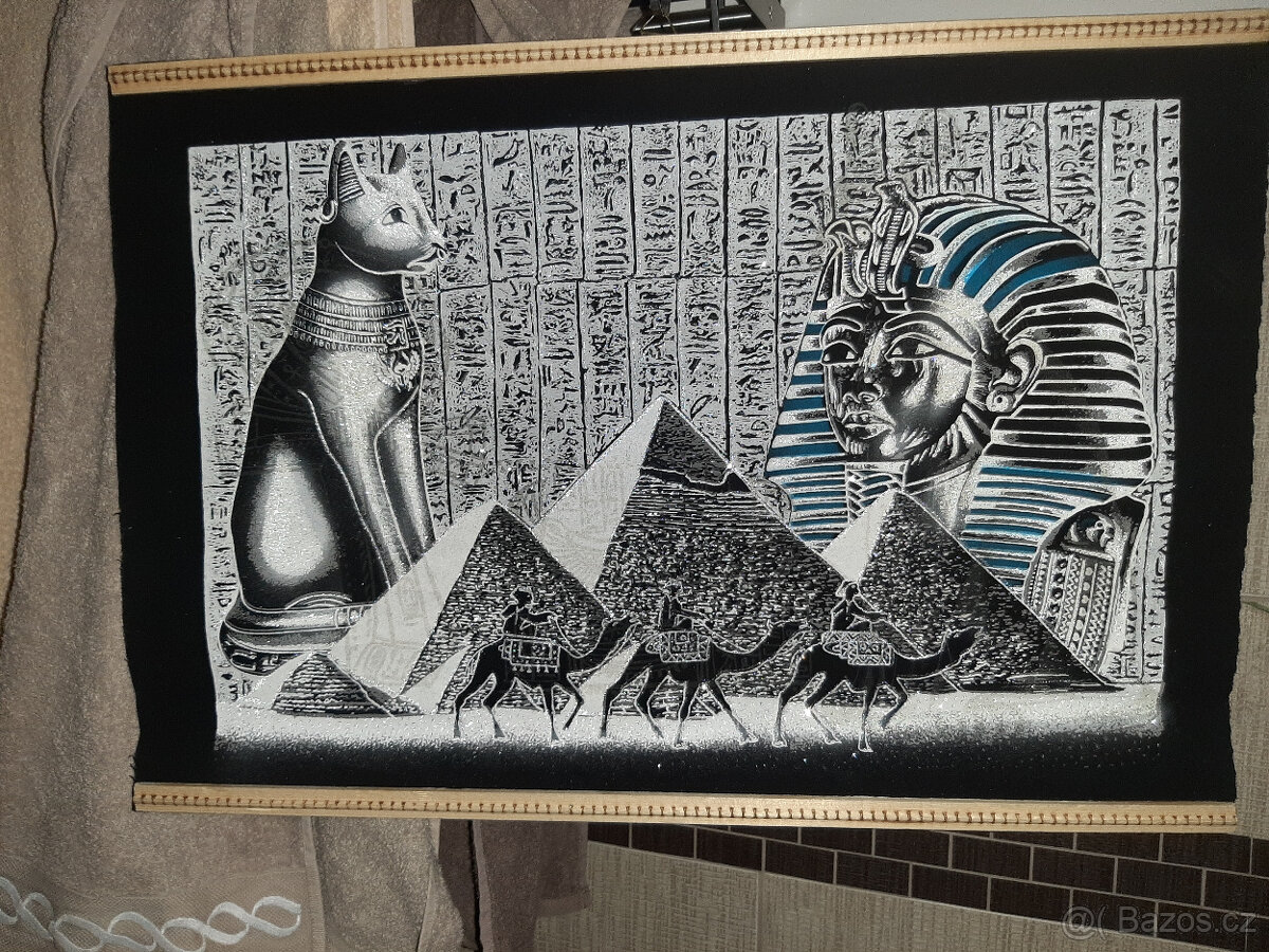 OBRAZ NA LÁTCE egyptské motivy - 2